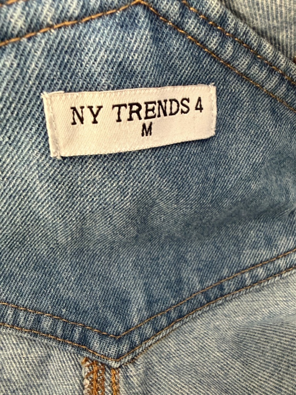 Denim Short Overalls Jumpsuit - Blue - Picture 3 of 3